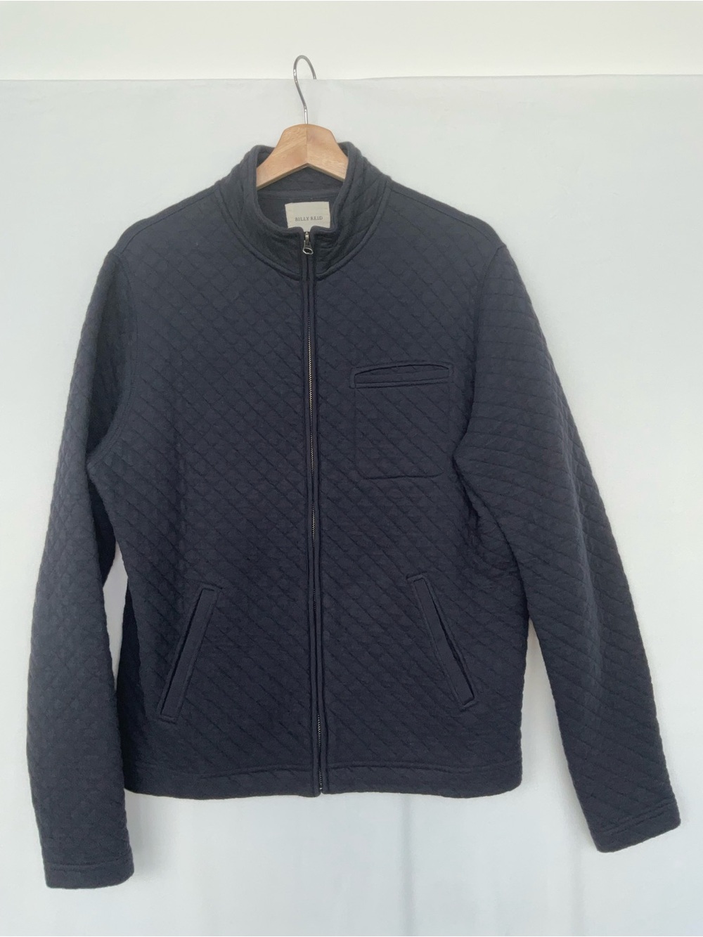 Billy Reid Navy Quilted Zip Jacket